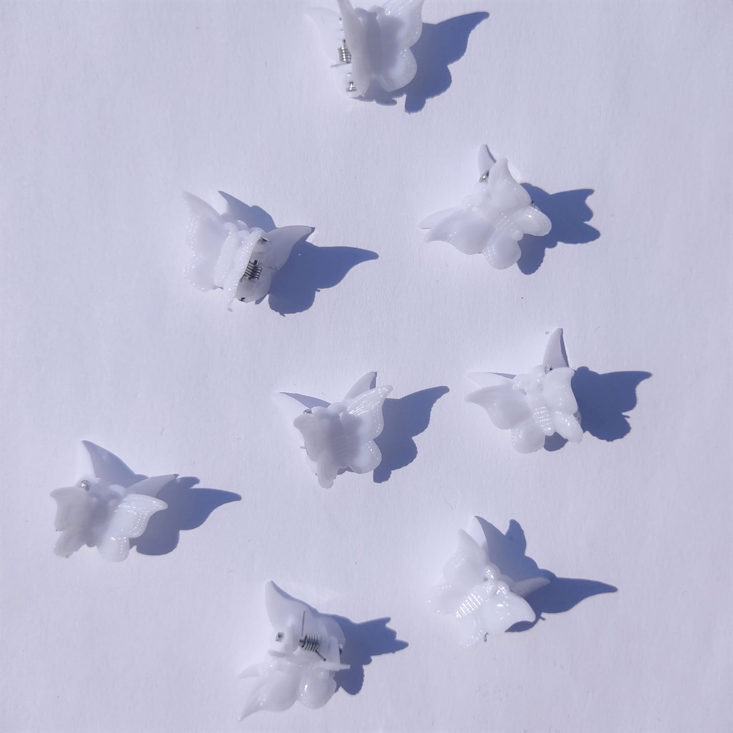 Tia White Butterfly Hair Clip (Set of 8)