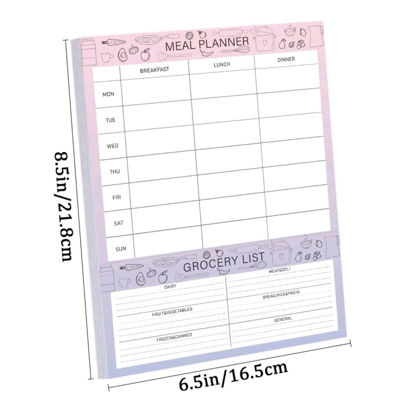 Meal Planner Notepad A5
