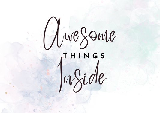 "Awesome Things Inside" Packaging Stickers- Minimal  (Pack of 40 or 80)