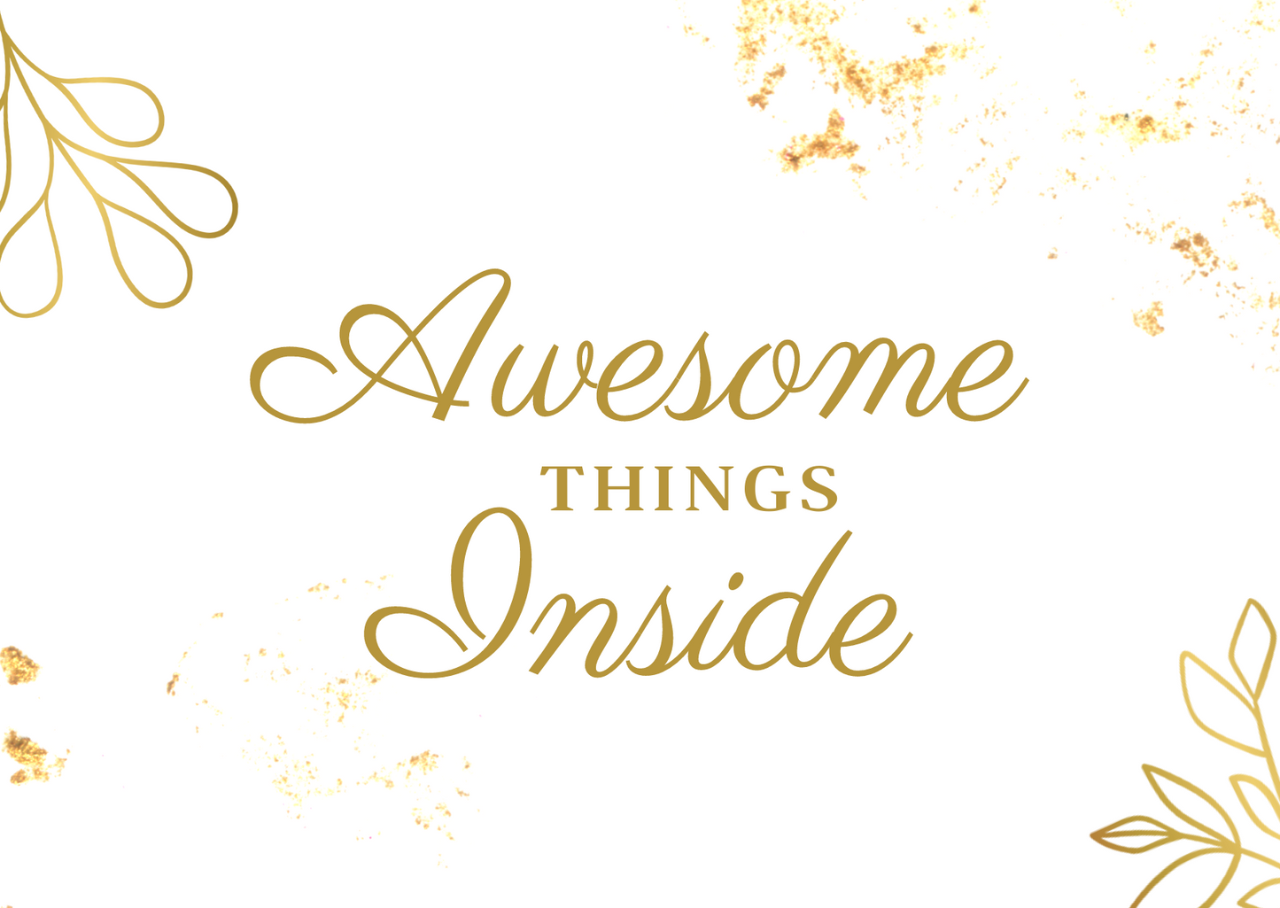 "Awesome Things Inside" Packaging Sticker- Simple Gold (Pack of 40 or 80)