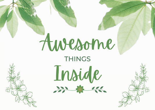 "Awesome Things Inside" Packaging Stickers- Planty (Pack of 40 or 80)