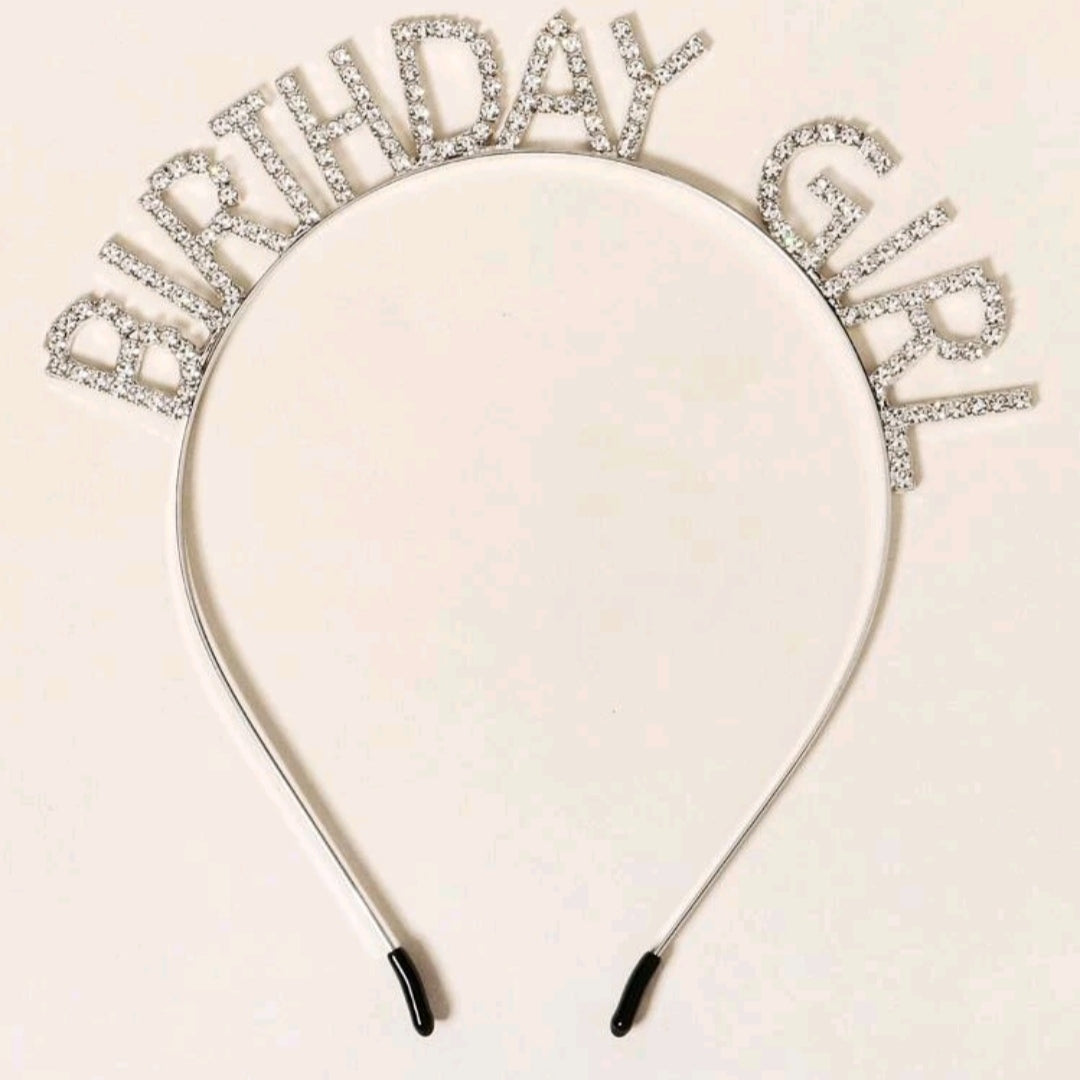 Birthday Girl Headband- Silver