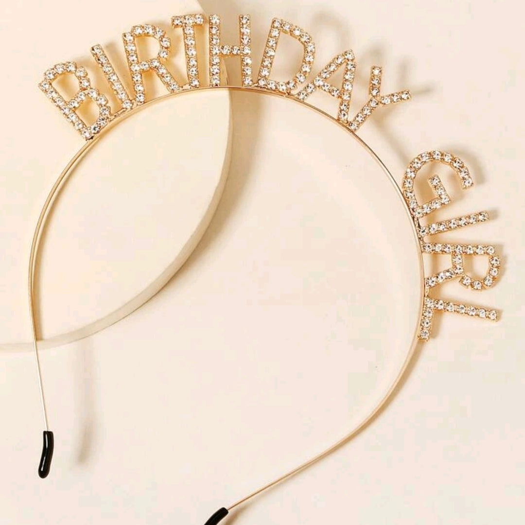 Birthday Girl Headband- Gold