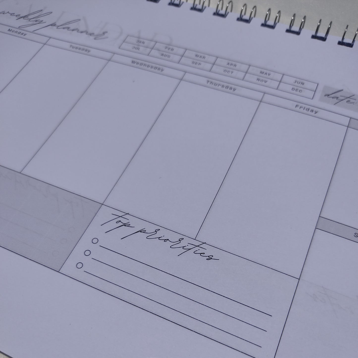 Minimal Weekly Planner Notebook A4